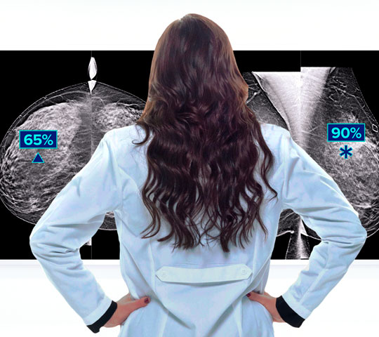 Technologie de détection Genius AI™ d’Hologic sur fond blanc