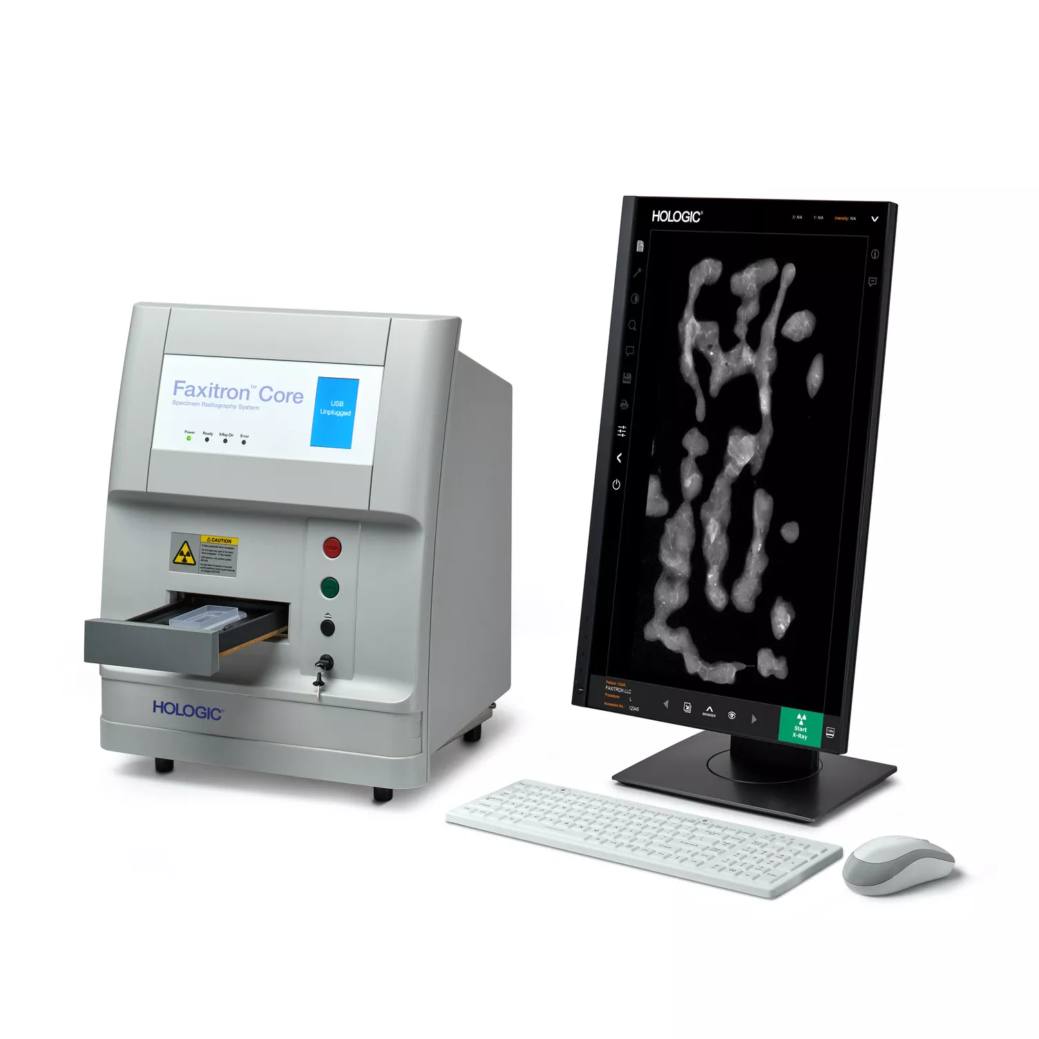 Système de radiographie d’échantillons sur fond blanc