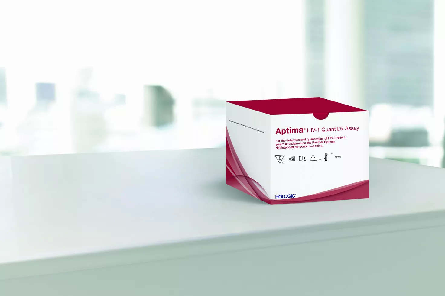 Test Hologic Aptima™ HIV-1 Quant Dx sur fond blanc