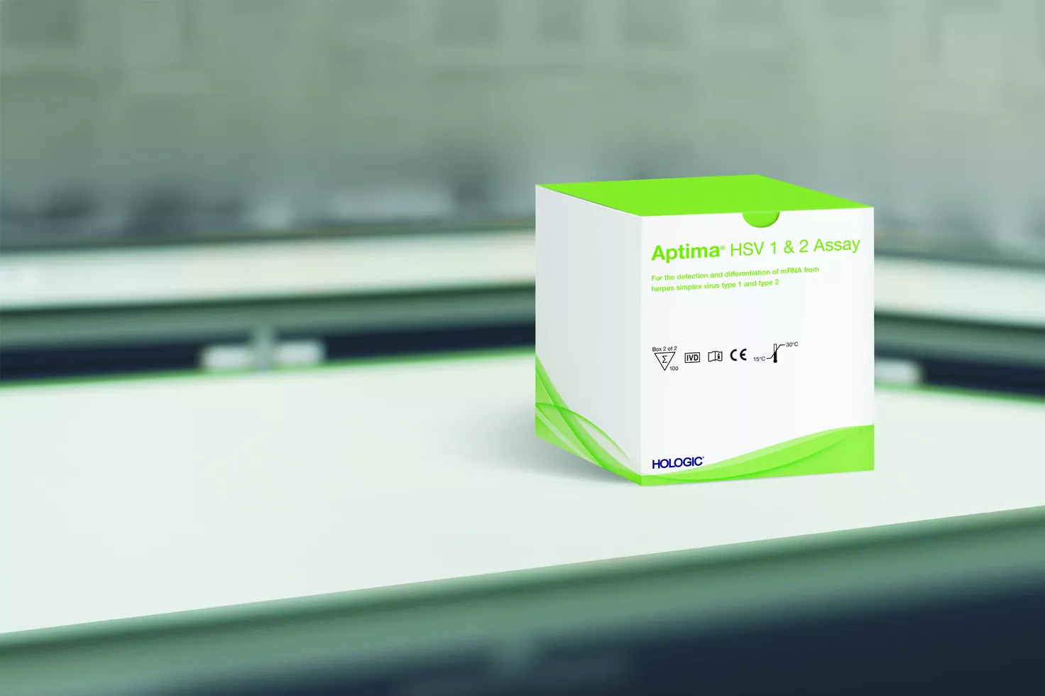 Boîte de tests dans un laboratoire sur fond flou